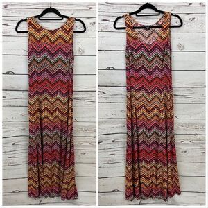 Vintage Lord & Taylor Maxi Dress Chevron Multi Size Small